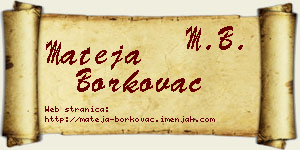 Mateja Borkovac vizit kartica